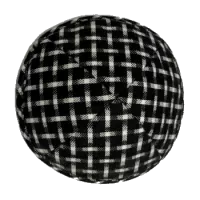 Кипа костюмная черно-белая в клетку, диаметр 19см