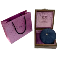 Кипа DavidoV byDavid Roytman синяя замша, 15см