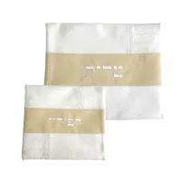 талит кожаный белый с бежевой полосой