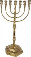 Gold-plated Temple Menorah, a replica of the original, 24inch