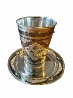 бокал для кидуша с блюдцем черненый (1) (1)