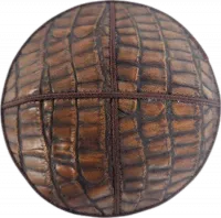 Luxurious kippah made of crocodile leather, 100% genuine, handmade, luxurious, brown color