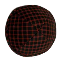 Кипа костюмная черно-красная в клетку, диаметр 19см
