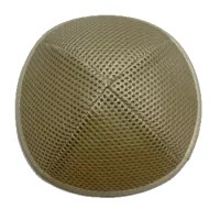 Кипа атласная бежевая перфорированная, диаметр 17см