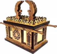 Small model of the Ark of the Covenant made of olive wood, handmade