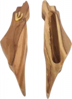 Small mezuzah in the shape of a map of the Land of Israel, made of Sith wood, handmade