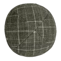 Кипа твидовая серая в белую полоску, диаметр 17 см