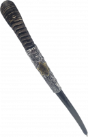 Shofar oryx, exotic, with silver and gold plating, Star of David pattern