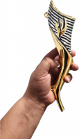 Mezuzah with shofar kudu pattern