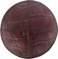 Luxurious kippah made of crocodile leather, 100% genuine, handmade, luxurious, burgundy color