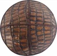 Luxurious kippah made of crocodile leather, 100% genuine, handmade, luxurious, brown color