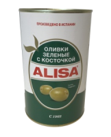 Оливки зеленые Alisa с косточкой 4100