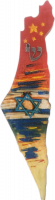 Israel Map Mezuzah 2, painting of country flags, handmade(7)
