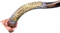 Silver-plated shofar, moses pattern_2