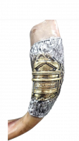 Shofar kudu, with silver and gold plated, pattern after the Ark of the Covenant, handmade_2