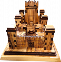 Small model of the Second Temple, made of olive wood, handmade_1